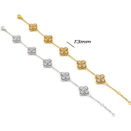 TA463 Lắc tay titan hoa 4 cánh van cleef đính full kim