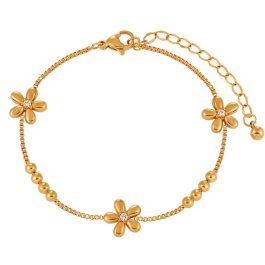 TA468 Lắc tay nữ titan hoa mai cách điệu