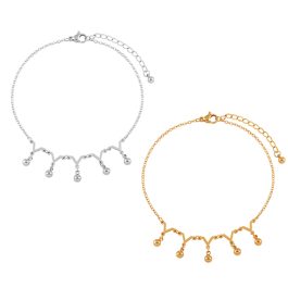 TA679 Lắc chân nữ titan bi cách điệu