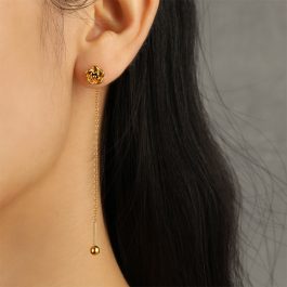 TB083 Bông tai nữ titan hoa hồng