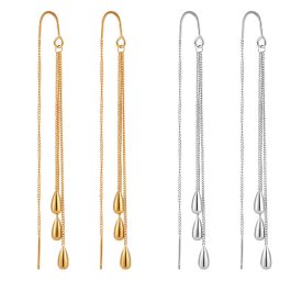TB240 Bông tai nữ titan tua rua hình giọt nước