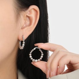 TB244 Hoa tai, Bông tai nữ titan khoen tròn bi
