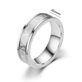 TC127 Nhẫn titan số la mã 6mm (Size 10)