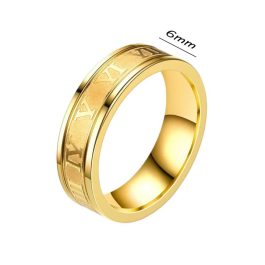 TC128 Nhẫn titan số la mã (Size 8-9-10)