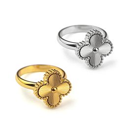 TC178 Nhẫn titan hoa 4 cánh Van Cleef LV móc chạm máy