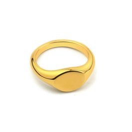 TC245 Nhẫn nữ titan mặt ovan trơn (Size 7)