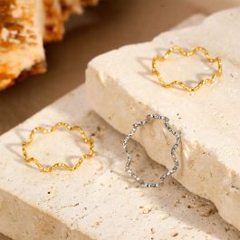 TC316 Nhẫn nữ titan gợn sóng