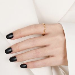 TC316 Nhẫn nữ titan gợn sóng