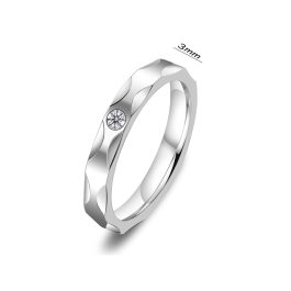 TC356 Nhẫn titan cắt cát cạnh bảng 3mm (Size 4-8)