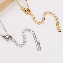 TN423 Dây chuyền trơn titan kiểu chữ cong không mặt 40+5cm