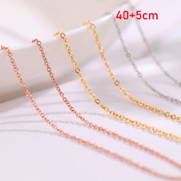 TN423 Dây chuyền trơn titan kiểu chữ cong không mặt 40+5cm