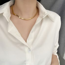 TN629 Dây chuyền nữ titan kiểu vẩy cá trơn không mặt