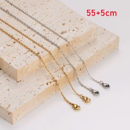 TN808 Dây chuyền titan chữ cong dài 55+5cm