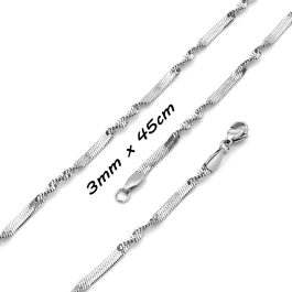 DN005 Dây chuyền mì dẹp xoắn cách điệu 3mm x 45cm