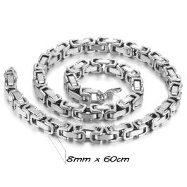 DN119 Dây chuyền nam inox 8mm không đen