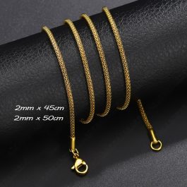 DN176 Dây chuyền inox tròn mạ vàng