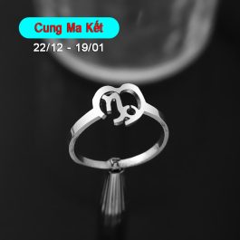 HD004 Nhẫn inox cung hoàng đạo Ma Kết Capricorn
