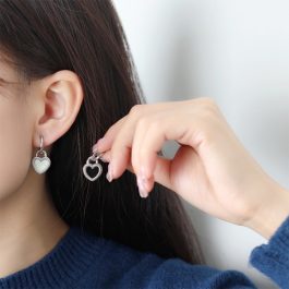 TB089 Bông tai nữ titan hình trái tim