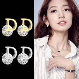 TB125 Bông tai titan chữ D thời trang Dior