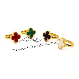 TC285 Nhẫn nữ titan hoa 4 cánh Van Cleef LV