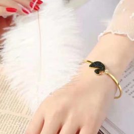 TV088 Vòng tay titan thiên nga đen màu vàng