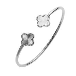 TV146 Vòng tay titan inox van cleef chạm móc máy hở