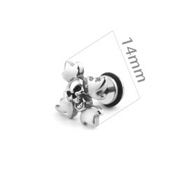 BT005 Bông tai nam inox hình đầu lâu