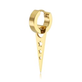 BT037 Bông tai nam khoen tam giác inox mạ vàng