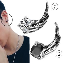 BT042 Bông tai nam inox cánh chim