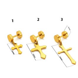 BT096 Bông tai inox tạ tròn 6ly tòn ten thánh giá