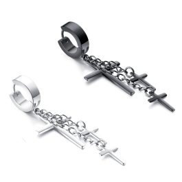 BT267 Bông tai inox khoen tròn tòn ten thánh giá