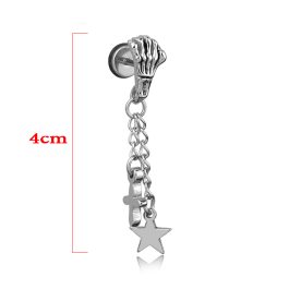 BT310 Bông tai nam inox móng vút