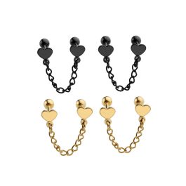 BT317 Bông tai inox trái tim đeo 2 lỗ