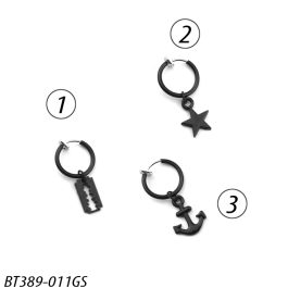 BT389 Bông tai nam inox không cần bấm lổ