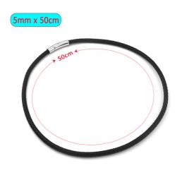 DN066 Dây chuyền da đen 5ly khóa titan xịn