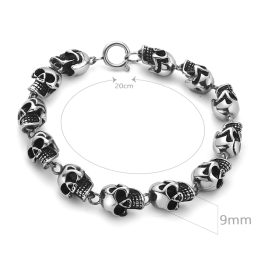 LN182 Lắc tay nam titan đầu lâu