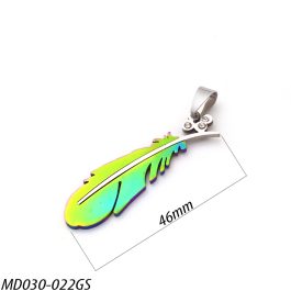 MD030 Mặt dây chuyền inox hình long vũ mạ 7 màu