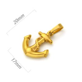 MD088 Mặt dây chuyền inox mạ vàng hình mỏ neo