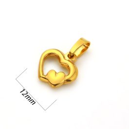 MD090 Mặt dây chuyền inox mạ vàng hình trái tim