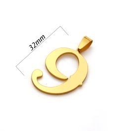 MD094 Mặt dây chuyền inox số 9 mạ vàng