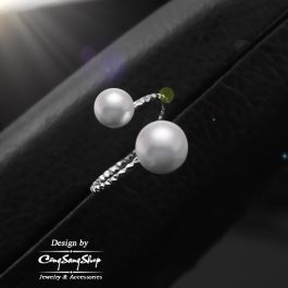 N003 Nhẫn inox nữ ngọc trai free size