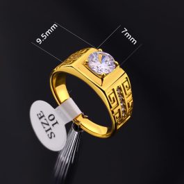 N676 Nhẫn nam titan đá chủ 7ly họa tiết vạn lý trường thành