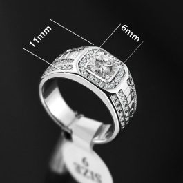 N699 Nhẫn nam titan màu Thép hột 6ly