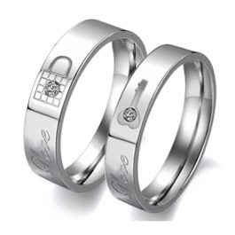 NC006 Nhẫn cặp Titan ổ khóa chìa khóa