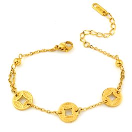 TA075 Lắc tay nữ titan kim tiền, đồng tiền