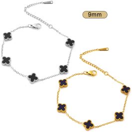 TA144 Lắc tay titan van cleef 9mm nền đen