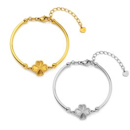 TA190 Lắc tay titan cỏ 4 lá chạm móc máy