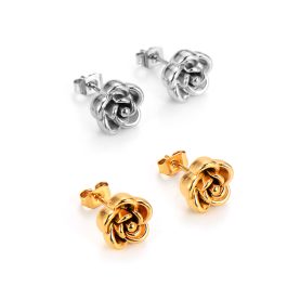 TB023 Bông tai titan hoa hồng