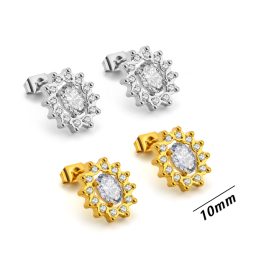 TB029 Bông tai nữ titan hình ovan đính full kim