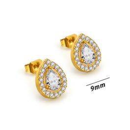 TB043 Bông tai nữ titan hình giọt nước đính full kim – Giá sỉ màu vàng